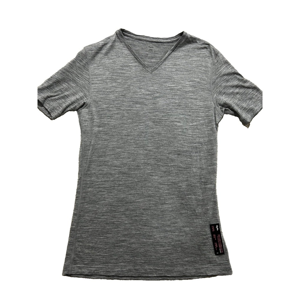 Rapha Men's L Merino V-Neck Base Layer Gray - Read